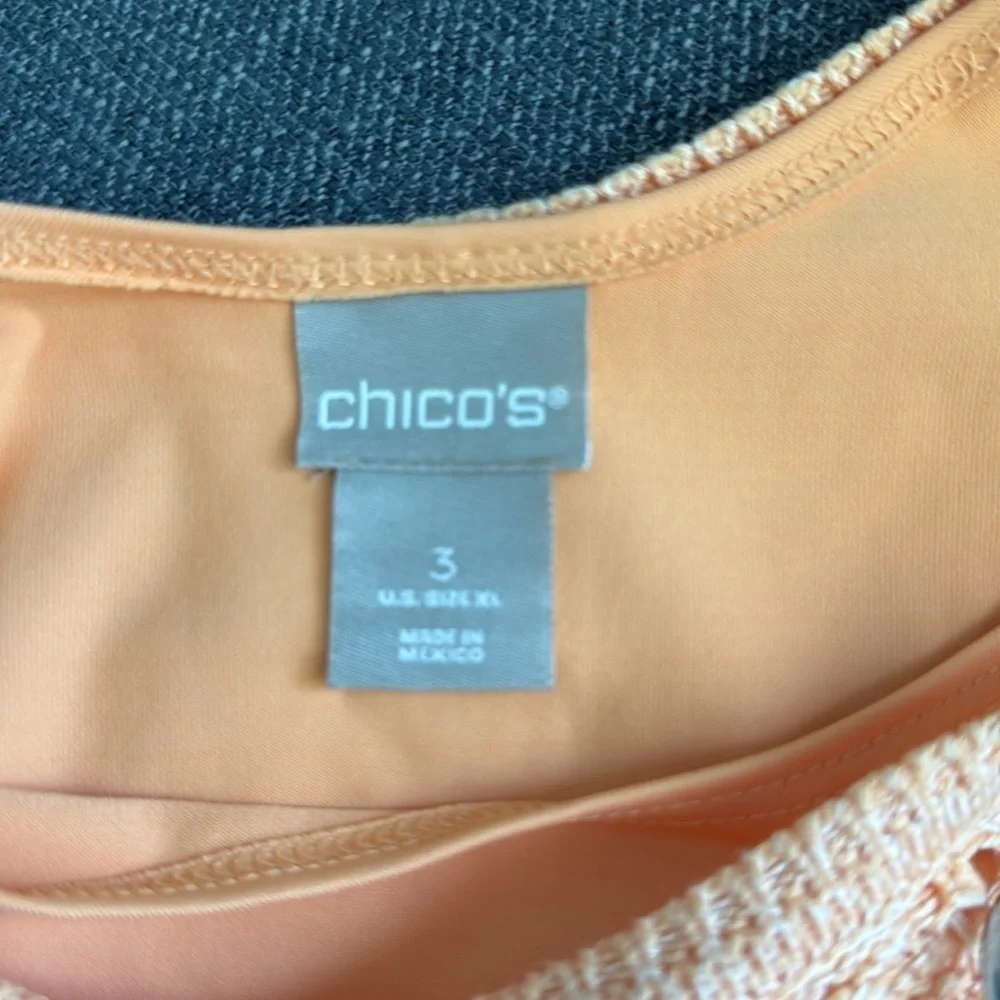 Chico's Orange Knit Sweater with matching tank size 3. 2 piece set